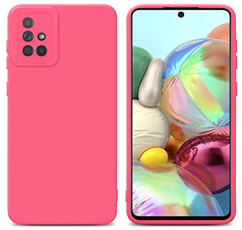 Cadorabo Hülle kompatibel mit Samsung Galaxy A71 4G Schutzhülle TPU Silikon Case Liquid Design mit Kameraschutz Slim Kratzfest Weiche Gummi mit Rundumschutz Case Hülle für Galaxy A71 4G in Rot