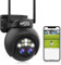 ENSTER 2K 4MP Überwachungskamera Aussen WLAN mit Dual-Objektiv, 8X Hybrid-Zoom mit WiFi PTZ IP Kamera Outdoor,Auto-Tracking,Farb-Nachtsicht, Alarm, IP66,2-Wege-Audio