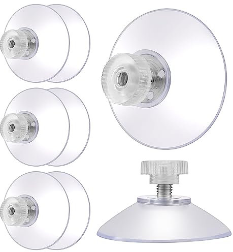 Saugnapf haken 8 Stück Saugnäpfe mit Gewinde 40mm Saugnapf Haken Fenster Saugnäpfe PVC Saugnapf Halter Stark Haftende Saugnäpfe für Fenster Saugnapf Gewinde für Glas Badezimmer Wand Tür Fenster