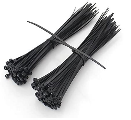 ELSAIL 50 Stück 3 x 200 mm schwarz-weißes Nylon-Kunststoff-Reißverschlussband, Kabelbinder, selbstsichernde Kabelbinder (Breite 2 mm)