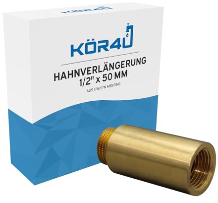 kör4u Prolunga per rubinetto, 1/2 x 50 mm, in ottone, per acqua potabile