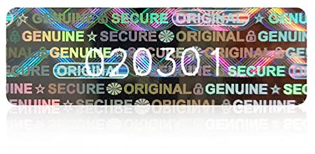 GQYHLABO 200 Sicherheits-Hologramm-Aufkleber, manipulationssichere Aufkleber, Garantiestempel mit Seriennummer, 30 x 10 mm (Silber)
