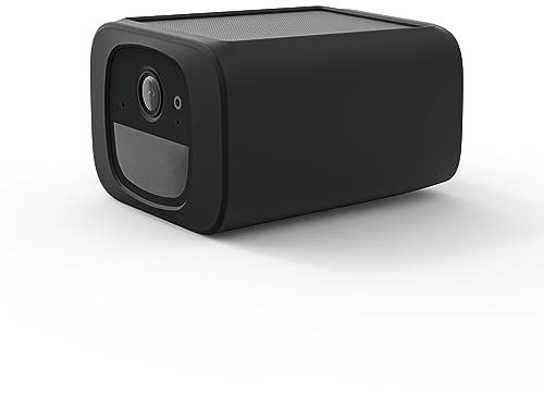 HOLACA Camera Silicone Case for eufy Security Outdoor Surveillance Camera S220 SoloCam, Skin, Protective Case, Weatherproof (1 Piece, Black Silicone Case)