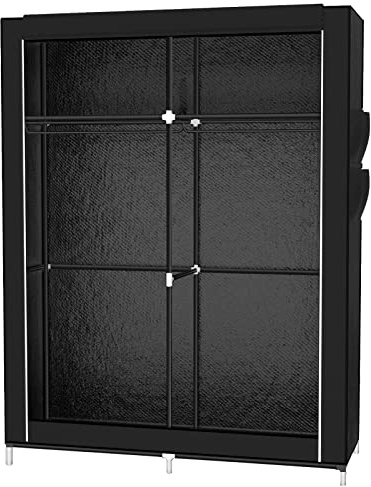 HUOLE Armadietto portaoggetti pieghevole – guardaroba guardaroba in tessuto non tessuto con chiusura a cerniera – armadio da campeggio-105 x 45 x 170 cm