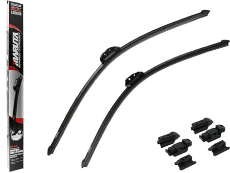 MARUTA Lotus Perl-Effekt Scheibenwischer SET 700 mm / 650 mm - universal - vorne, Aero-dynamik optimierte Wischerblätter aus exklusiver Silikon/Gummimischung (made in Japan)