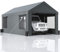 VEVOR tenda garage 3,7 x 6 x 2,96 m tenda garage in PE rivestito su entrambi i lati da 180 g/m² e tubo in acciaio zincato tenda magazzino posto auto coperto diametro colonna 38 mm grigio scuro