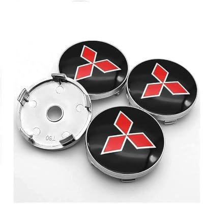 4 Stück Nabendeckel für Mitsubishi Colt Z30 2004-2012,Reifen & Felgen Zubehör,Logo-Radnaben-Abdeckungen,Auto Dekoration Abzeichen Zubehör,Black