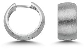 CASSINI Klappcreolen Ohrringe Silber 925 – Breite Creolen Silber 925 Gebürstet Matt aus Sterling Silber, Rhodiniert mit Scharnier, Ohrringe Allergiefrei, ca. 16.55mm, Nickelfreier – 3CTE