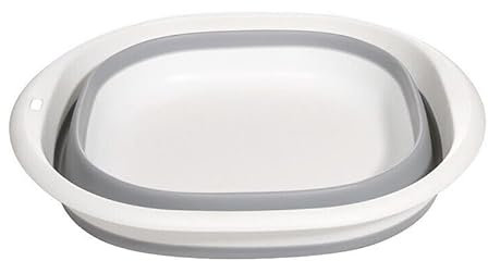 HoitoDeals 1Pcs Grey Small Foldable Collapsible Washing up Bowl for Camping Wash Basin Camper Van Outdoor Travel Camping Sink Accessories