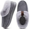 COFACE Chausson Femme Hiver Chaud Feutre Pantoufles Peluche Fourrure Fourrés Doublure Fermé Charentaise Confort Mousse à Mémoire de Forme Orthopedique Slippers Maison Antidérapant Semelle Gris 39