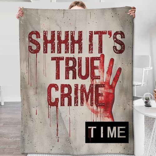 Zeleda True Crime Decke für Erwachsene und Kinder, Wahre Kriminalität, Flanell-Überwurfdecke, Wahre Kriminalität, Dekoration, leicht, warm, weich, für Sofa, Couch, Bett, Wohnzimmer, Büro, 152,4 x