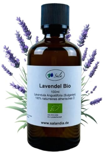 Sala Lavendelöl Aroma ätherisches Lavendel Öl BIO - zum Verzehr - 100% naturrein 100 ml Glasflasche