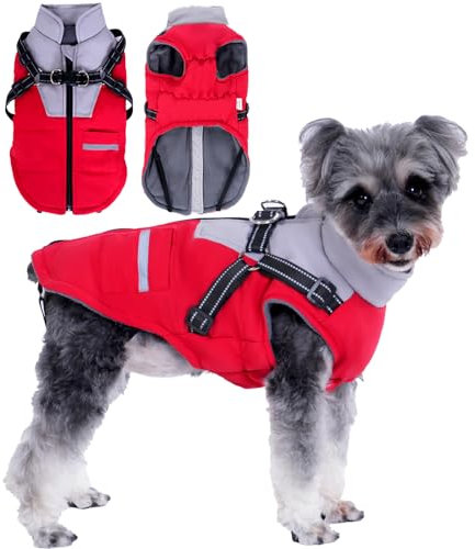 Manteau Chien Hiver Imperméable avec Harnais pour Petits, Moyens et Grands Chiens - Durable et Lavable en Machine