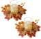 Thanksgiving Herbst Kerzenkranz Kerzenringe für Stabkerzen,Kränze Künstliche Ahornblatt Kerzengirlande Adventsgesteck,Herbst Kerzenringe Kränze Herbst Kerze Ringe für Haustür Tischdekoration (A)