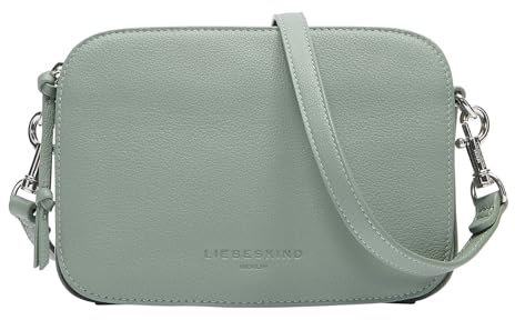 Liebeskind Berlin Umhängetasche Luka – Cross-Body Bag aus Leder mit verstellbaren Schulterriemen – kleine Schultertasche, Fächer mit Reißverschluss – Shoulder Bag, 14.5 x 20.5 x 7 cm,Forest Green