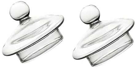 SHOWERORO 2stücke Glasdeckel Für Becher Transparent Flüssigkeitsdicht Aus Lebensmittelechtem Glas Geeignet Für Kelche Cocktailbecher Und Whiskybecher