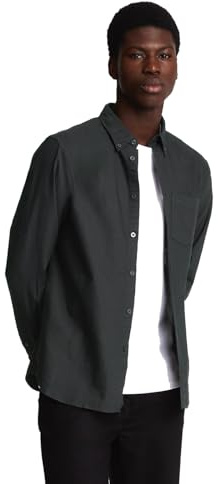 Lyle & Scott LS Woven Shirts Tonal Eagle Plain Oxford Shirt Z865 Jet Black, L