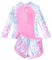 Girls Swimming Costume Padded Bras Long Sleeve Kids Swimsuit Two Pieces Swimming Suits Teen Girl Swimwear with Swim Short Summer Beach Pool,Pink 10-11 Years