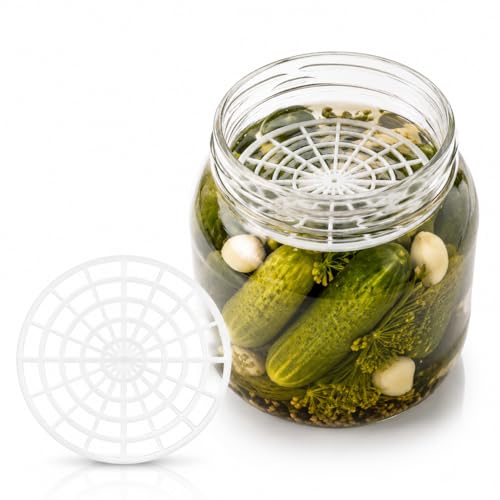 Garneck 5stücke Jar Fermentation Kit Teiliges Gemüsepressset Für Einlegen Von Gurken Mit Rundem Pressnetz Für Kimchi Sauerkraut Und Mehr Langlebig Und Leicht Zu Reinigen