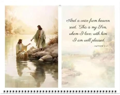 Wandkalender 2024 Jesus - Kalender mit christlichem Glaubensplakat | 29 x 21 cm mit Bibelvers, inspirierender Jesus-Kunstkalender für Zuhause, Büro, Kirche,