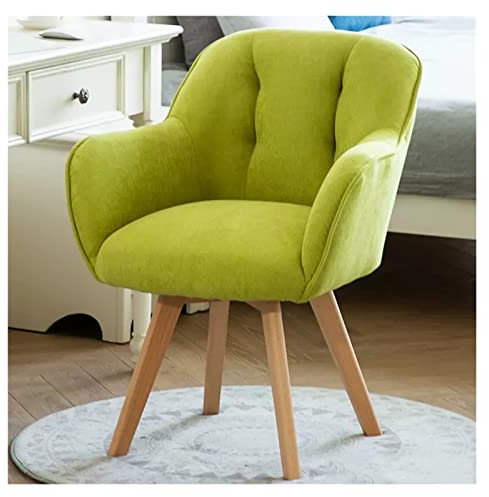 METTEOR Drehsessel aus Samt mit stabilen Holzbeinen für kleine Räume. Akzentstuhl aus grauem Samt für Esszimmer, Schreibtisch oder Lounge (Grün)