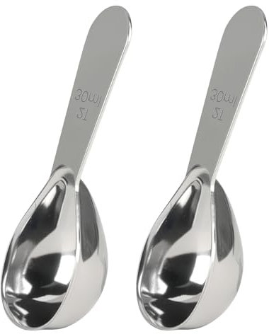 30ml Coffee Scoops, 2Pcs Coffee Measuring Spoon Stainless Steel Protein Scoop Short Handle Coffee Scoop for Ground Coffee Powder Scoop Coffee Measuring Scoop for Beans Tea Powder Sugar
