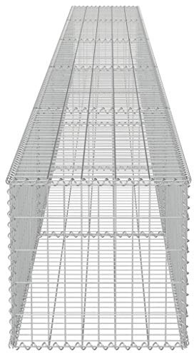 Gabion Wall - Muro de contención de acero galvanizado para viento y precipitaciones, fácil montaje, alta capacidad de carga, 600 x 50 x 50 cm