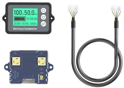 Battery Tester, 80V 50A 100A 350A TK15 Coulomb Meter Vehicle Battery Capacity Tester Battery Coulometer For E-bike/Balance Car/Cleaning Machine(8-120V 50A(0-75A))