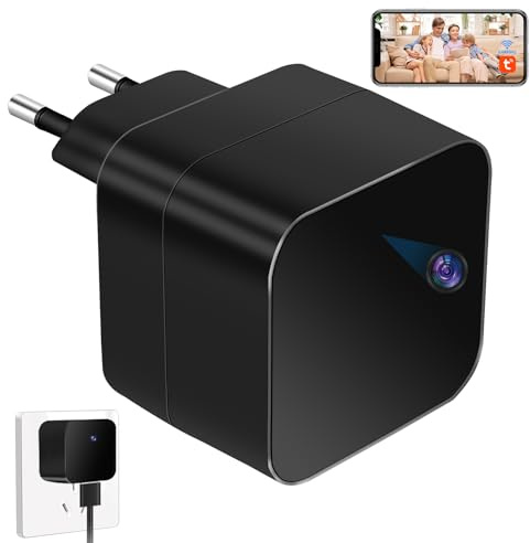 LXMIMI Cámara Oculta WiFi 5G, Cámara Espía con Cargador USB, Mini Cámara Espía Oculta HD 1080P con Detección de Movimiento y Grabación en Bucle para Visualización Remota Mediante Aplicación
