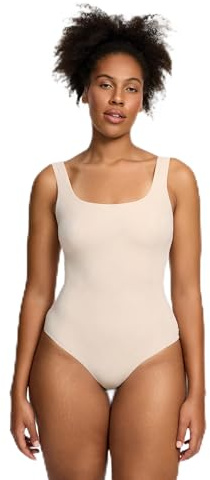CFab Body Damen Rückenfrei Low Back String Baumwolle Ärmellos | Tiefer Rückenausschnitt glatter Stoff breite Träger und Druckknopfverschluss für offene Looks und bequemen Alltag
