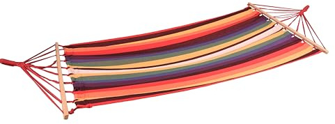 DELUKE Hängematte TRIER Rot Pappelholz | Relaxmatte zum Hängen Baumfreundlich