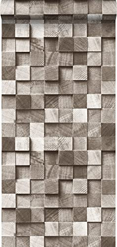 Esta Home Tapete 3D Holzoptik Braun 53 cm x 10.05 m