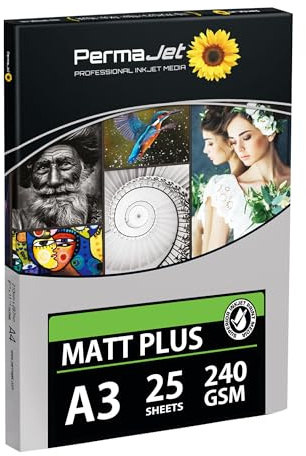 PermaJet Matt Plus 240gsm | A3 25 Sheets | Inkjet Matt Printer Photo Paper
