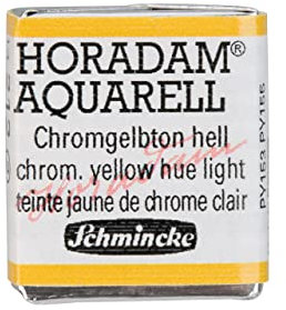 Schmincke – HORADAM® AQUARELL - feinste Künstler-Aquarellfarben, 212 Chromgelbton hell, 14 212 044, 1/2 Näpfchen