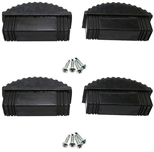 Henry's Ladders Replacement Rubber Feet (Two Pack Offer) - Fits most Box Section Extension & Step Ladders (includes screws)