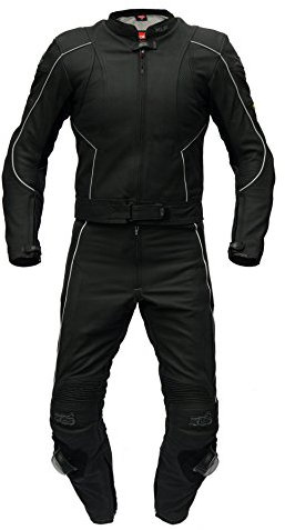 XLS Lederkombi, Herren Zweiteiler, Schwarz, matt, Echtleder, zweiteilige Motorradkombi (62)