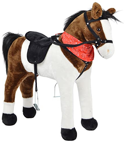 Pink Papaya Stehpferd zum draufsitzen | 75cm Spielpferd zum Reiten Jasper | Pferd zum Reiten für Kinder mit Sound | Sattel Pferd