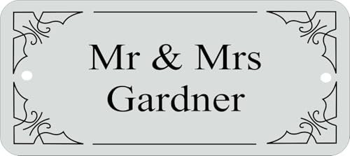 [Custom] SILVER DOOR NAMEPLATE SIGN ENGRAVED PERSONALISED LPD13 100mm X 50mm