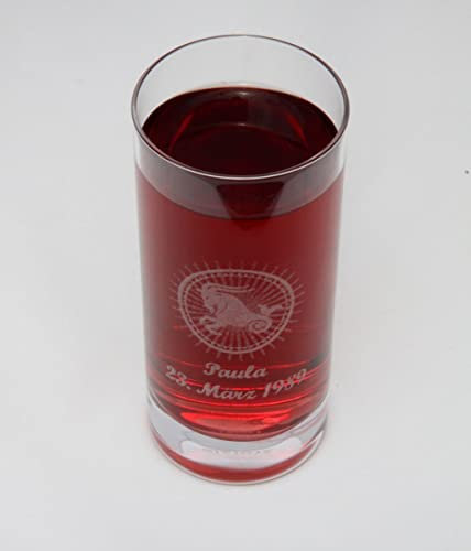 Saftglas Wasserglas Longrinkglas mit persönlicher Gravur individualisiert 350 ml