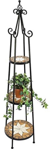 DanDiBo Blumenregal Mosaik Rund 140 cm Blumentreppe 12009 Blumenständer Blumensäule Pflanzenständer Groß