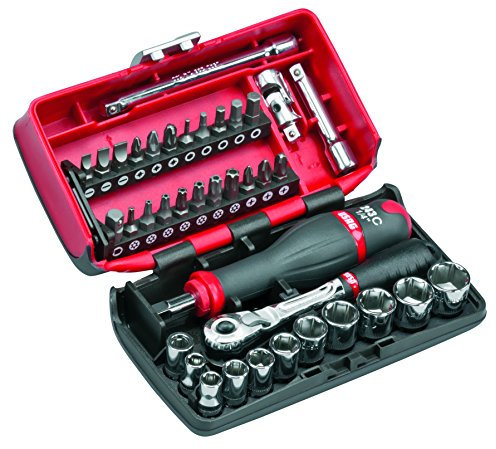 USAG 609 1/4 EBP Assortimento in cassetta bimateriale con bussole esagonali ed inserti per avvitatura (38 pz)