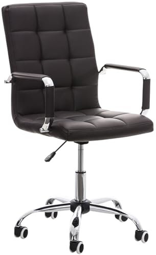 CLP Bürostuhl Deli V2 mit Kunstlederbezug und hochwertiger Polsterung I Drehstuhl mit höhenverstellbarer Sitzhöhe, Farbe:braun