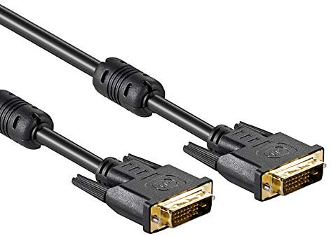 PerfectHD DVI Kabel | 5m | Premium Dual-Link | 24+1 | HDTV bis 2560x1600 | DVI Stecker auf DVI Stecker | 2X Ferritkern | Video PC Monitor Beamer | 5 Meter