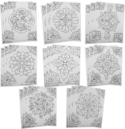 S&S Worldwide-CF-13531 Color-Your-Own Stained Glass Window Clings (Pack of 24), 7inx8in