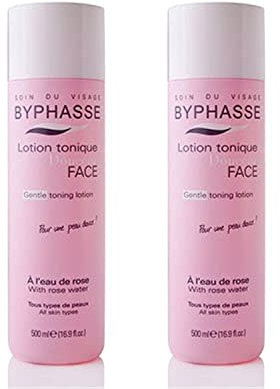 Byphasse LOT DE 2 - Lotion tonique à l’eau de rose - 500 ml - Tous types de peaux