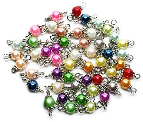 aufreihmaterialien Station 50tlg. Handarbeit Glas Perlen Links mit Silber Draht, und Daisy für Schmuckherstellung