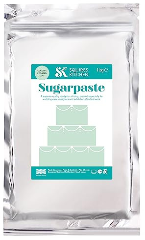 Squires Kitchen Frosted Leaf Ready To Roll Sugarpaste Icing for Decorating Cakes, Cupcakes and Cookies, Premium Quality Rolled Fondant - 1kg