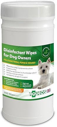 Aqueos Dog Wipes Antibacterial - 200 wipes Pet Antiseptic Dog Ear Wipes for Paw Face Bums Bulldogs Wrinkle, Grooming Dog Wipes for Smelly Dogs Puppy