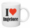 taza para café I Love Ingelore Cerámica Altura 9.5 cm diámetro de 8 cm de Blanco