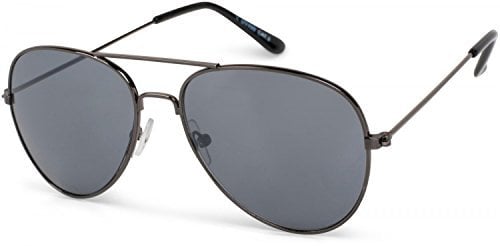 styleBREAKER Kinder Sonnenbrille Pilotenform mit verspiegelten oder getönten Gläsern | Edelstahl Rahmen UV400 Schutz | für Jungen und Mädchen 4 bis 10 Jahre, Gestell Anthrazit/Glas Grau getönt